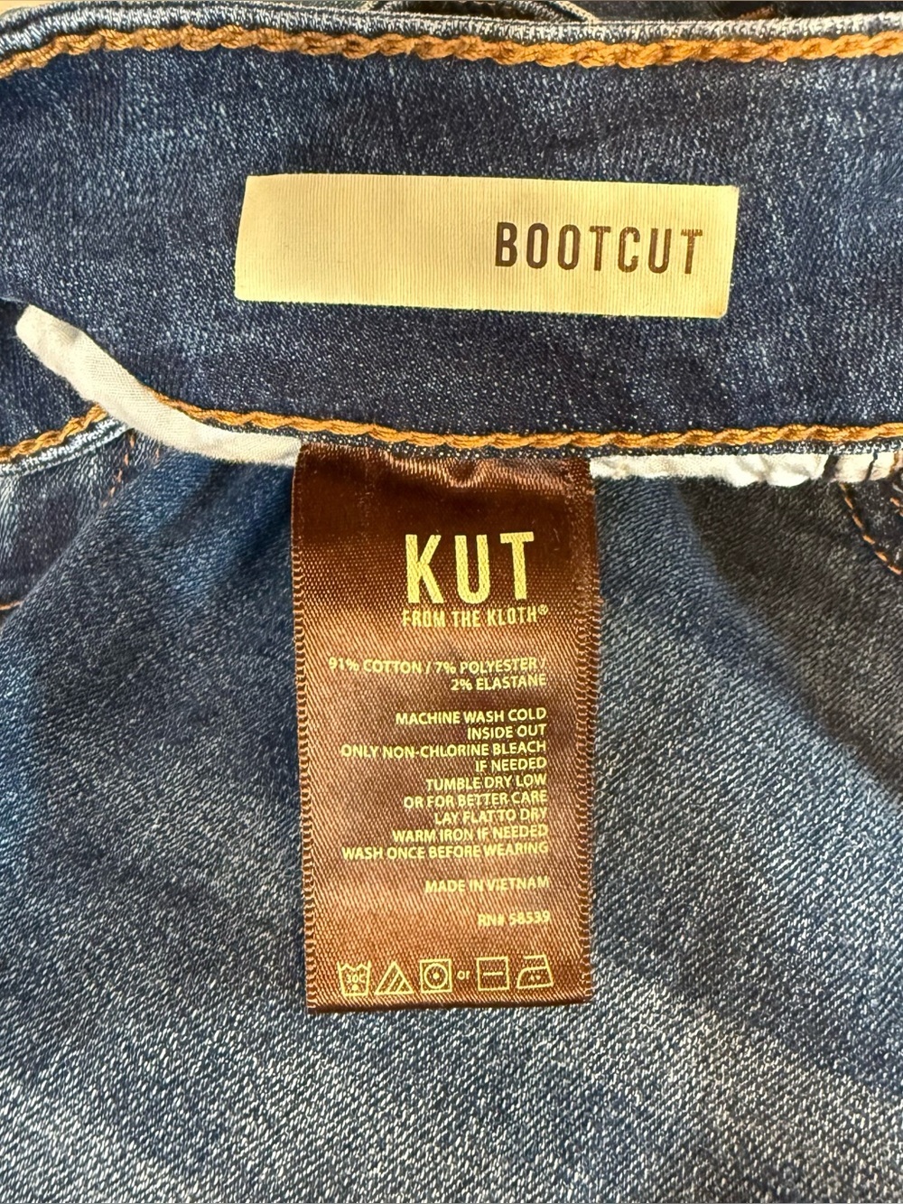 Kut from the Kloth Womens Boot Cut Cotton Denim Jeans Medium Blue Wash Size 16W - Picture 14 of 16